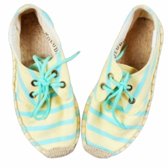 Soludos Yellow & Green Striped Espridelle Shoes - Picture 2 of 6